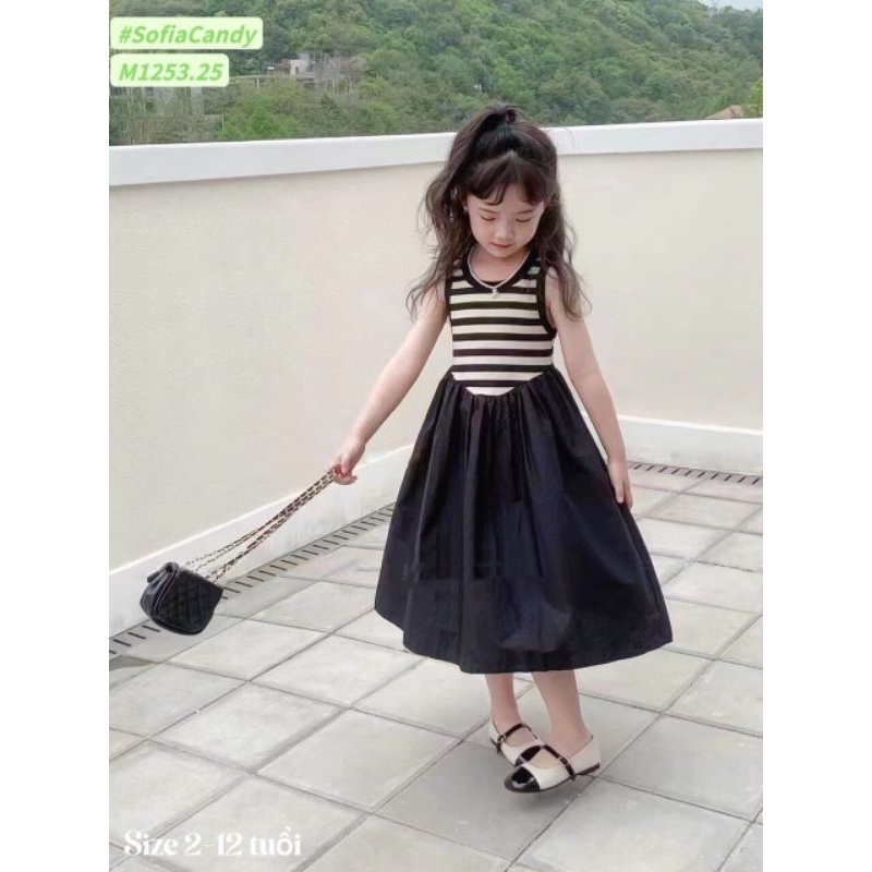 Áo liền váy bồng xòe cho bé 12-38kg nhà mộc baby v153