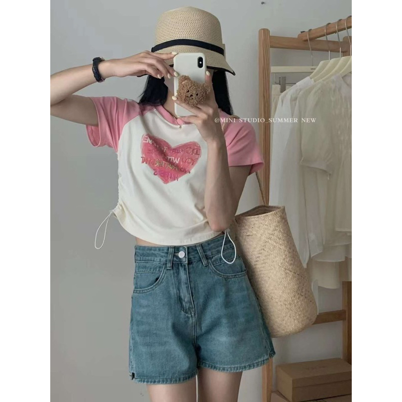 Áo trái tim hoa Xịn chuẩn QC  / Ảnh thật