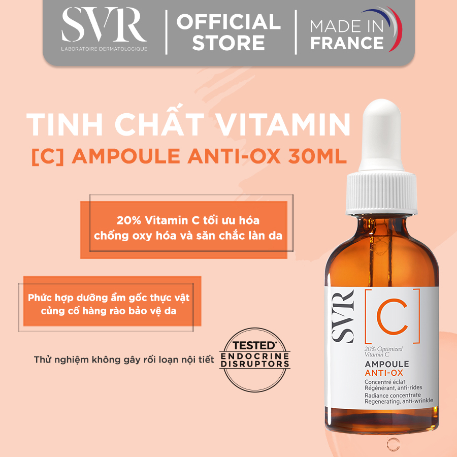 Dung dịch dưỡng da dạng lỏng giúp làm sáng da và chống nhăn SVR [C] Ampoule Anti-Ox 30ml