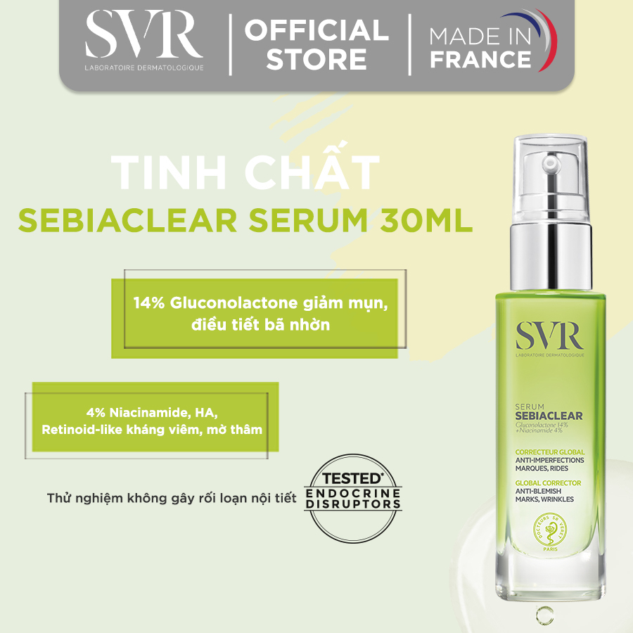 [NHẬP SVRJUL1 GIẢM 12%] Sản phẩm chăm sóc da, hỗ trợ giảm mụn mờ thâm SVR SEBIACLEAR SERUM 30ml