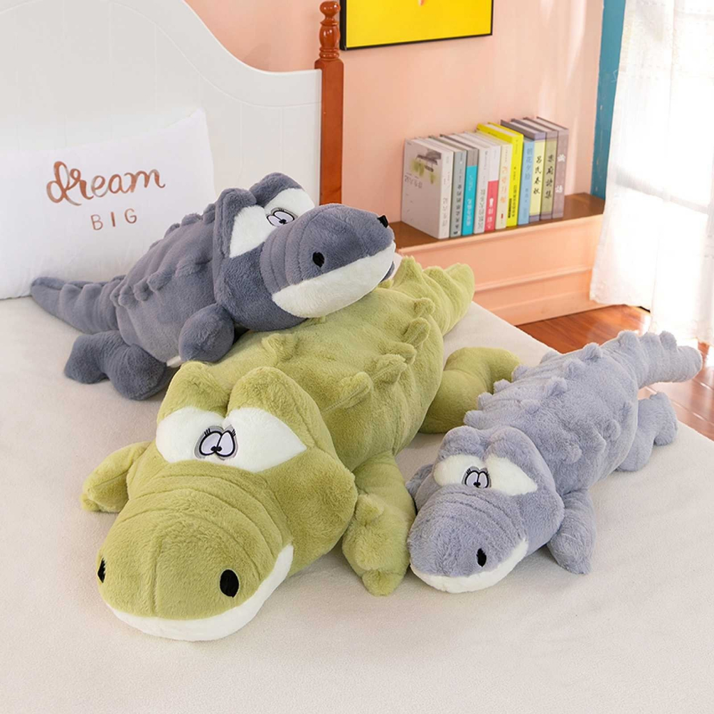 Gấu Bông Cá Sấu Xanh Ngộ Nghĩnh, Thú Ôm Cá Sấu Siêu Bự Đủ Size 1m-1m2-1m5-1m7- Thingkids