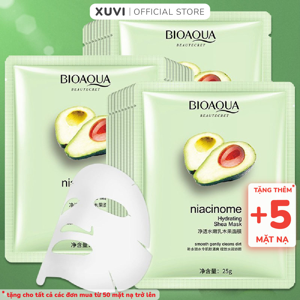 Mặt Nạ Giấy Quả Bơ Dưỡng Ẩm Trắng Sáng Mềm Mịn Da Ngừa Mụn Mask Đắp Mặt Trái Cây Nội Địa Trung Bioaqua XUVI SHOP