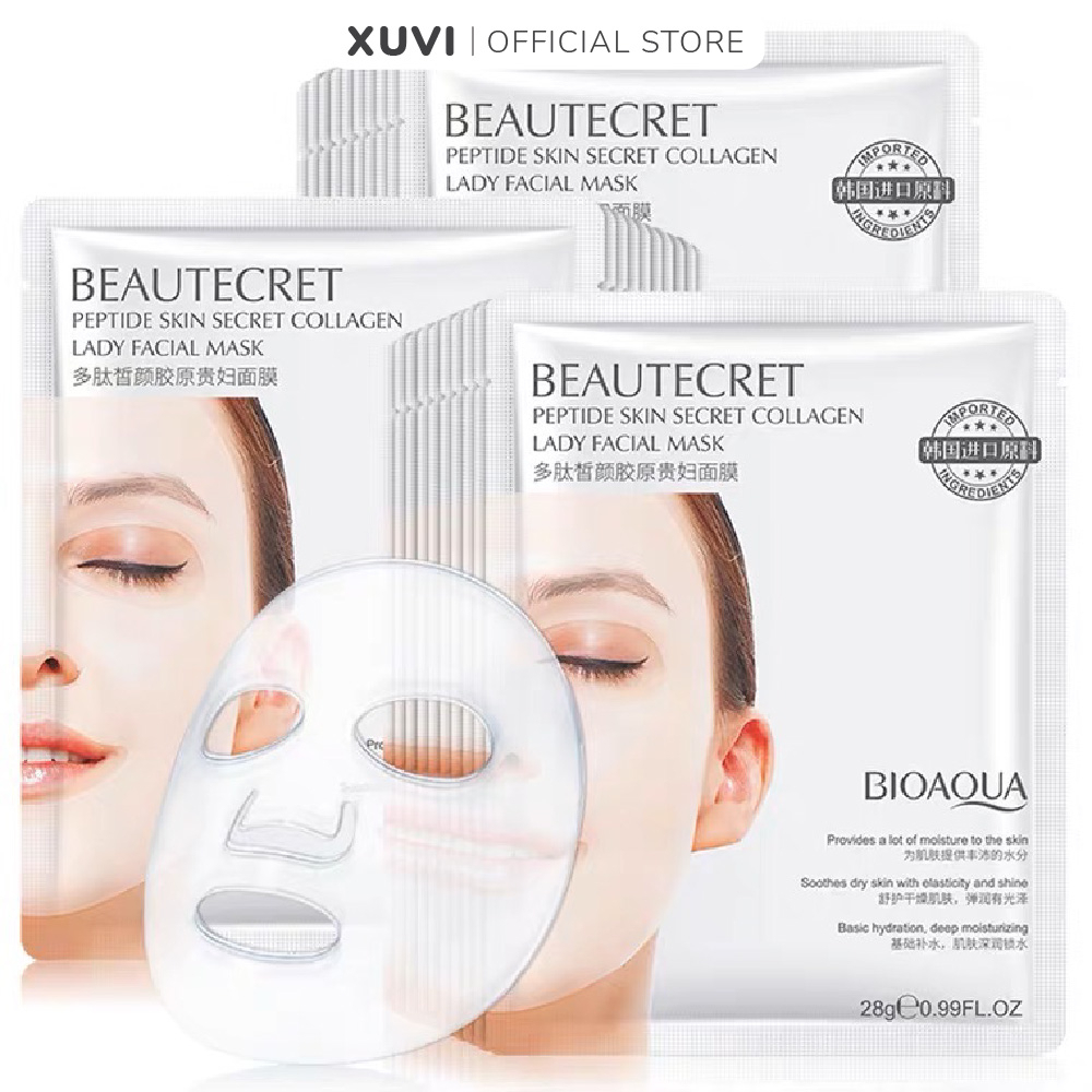 Mặt Nạ Thuỷ Tinh Trong Suốt Thạch Collagen Vàng 24k Mask Cấp Ẩm Nâng Cơ Trắng Da Mụn Nội Địa Trung Bioaqua XUVI SHOP