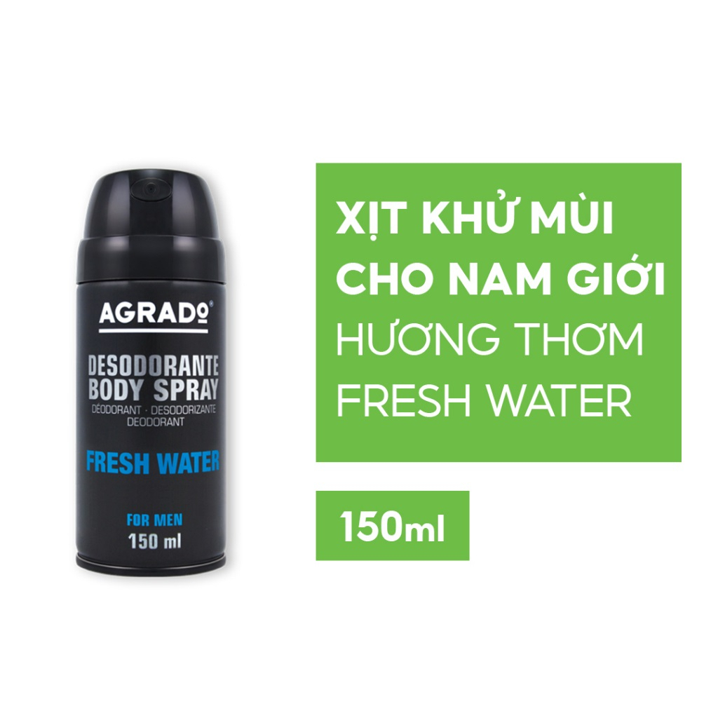 Xịt khử mùi body Agrado hương nước hoa Fresh Water 150ml