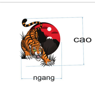 Tem hổ cam dán xe tải, ô tô (sl: 1 tem)