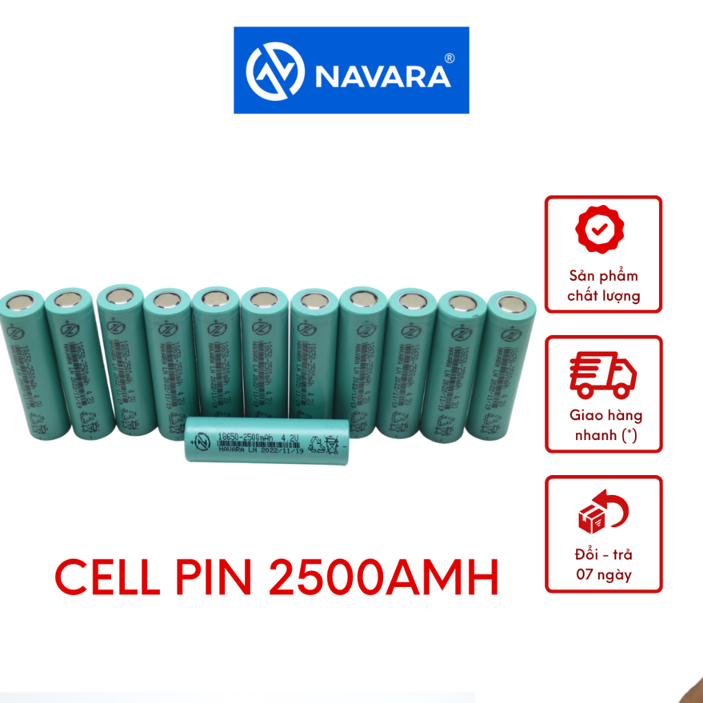 Cell pin NAVARA 18650 dung lượng 2500mah