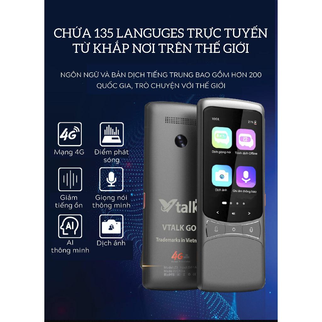 Máy Phiên Dịch Vtalk Go - Máy Phiên Dịch Mang Thương Hiệu Việt Nam