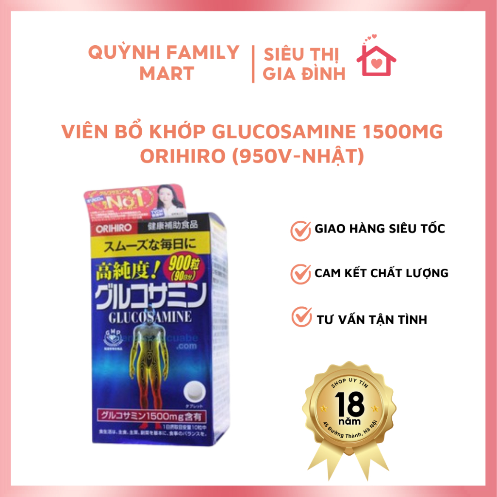 Viên bổ khớp Glucosamine 1500mg-ORIHIRO (950V-NHậT)