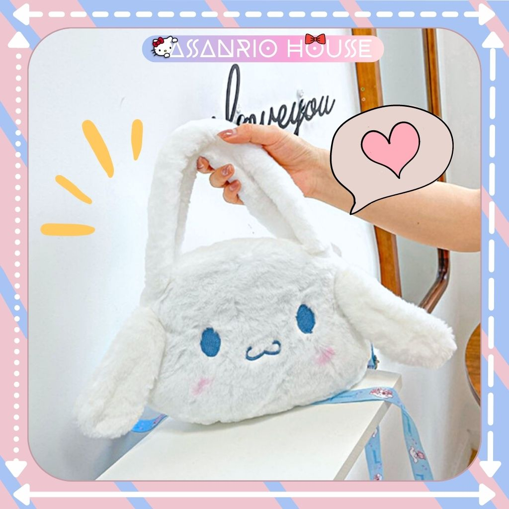 Túi Cinnamoroll đeo chéo Bản Không Nhồi Bông Có Quai Xách Tiểu Thư Lolita Siu Đáng Yêu - Túi Gấu Bông Asanrio House