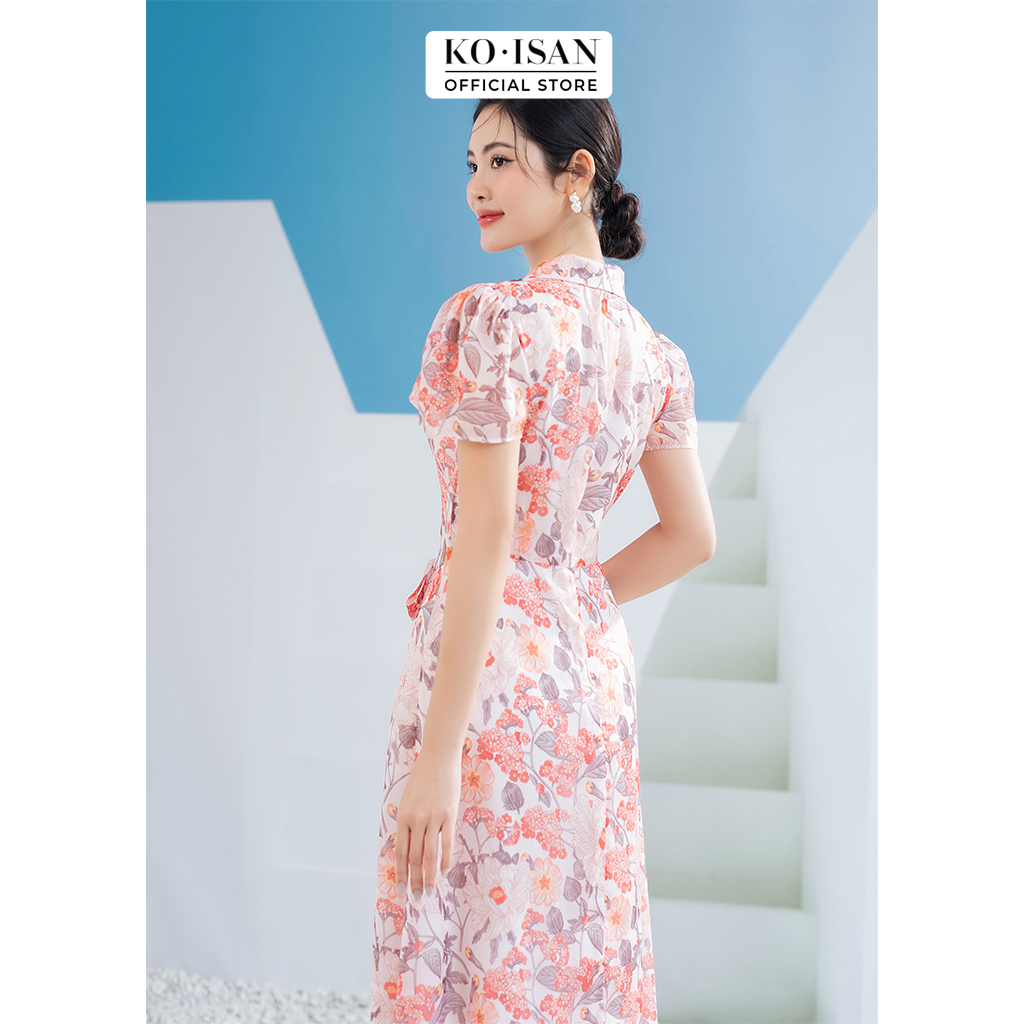 Váy đầm xòe vintage KOISAN chất liệu voan tơ thoáng mát tay loa trẻ trung S2382163