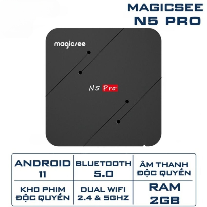 Android Tivi Box Magicsee N5 pro 2023 - Android 11 - 2G Ram và 16G bộ nhớ