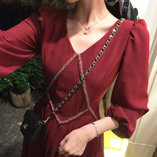 (Sẵn) Đầm vintage cổ tim tiểu thư