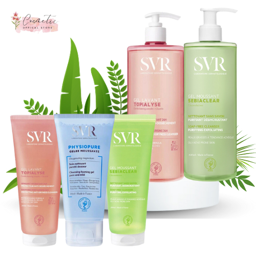 Sữa rửa mặt SVR (mẫu mới) 200ml, 400ml dành cho da dầu,da khô và da nhạy cảm - C32