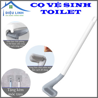  Cọ vệ sinh toilet Dụng Cụ Cọ Rửa Nhà Tắm,Nhà Vệ Sinh Chà Toilet Bằng Silicon Thiết Kế Đường Cong Ưu Việt Giúp Tẩy Sạch 