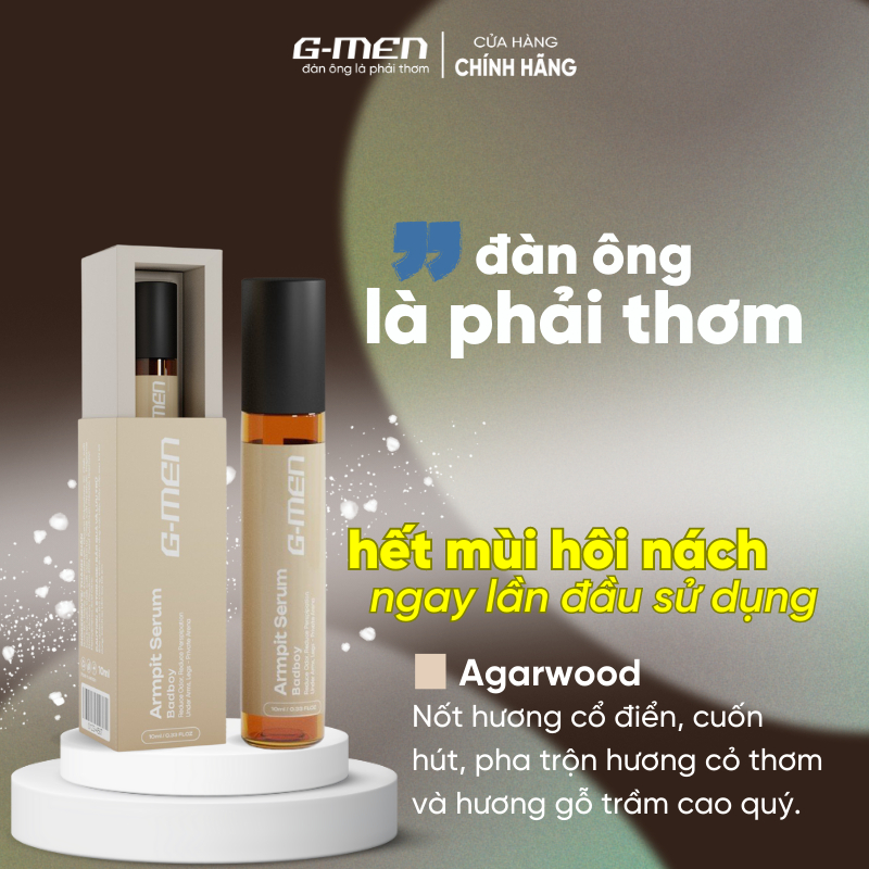 Lăn Nách Gmen Hương Trầm - Khử Mùi Ngăn Tiết Mồ Hôi Giữ Khô Thoáng Suốt 72H 10Ml