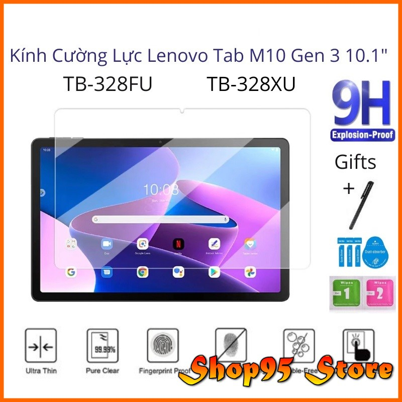 Kính cường lực Lenovo Tab M10 Gen 3 10.1" TB-328 - Độ cứng 9H, dày 0.3 mm | Tặng kèm bút