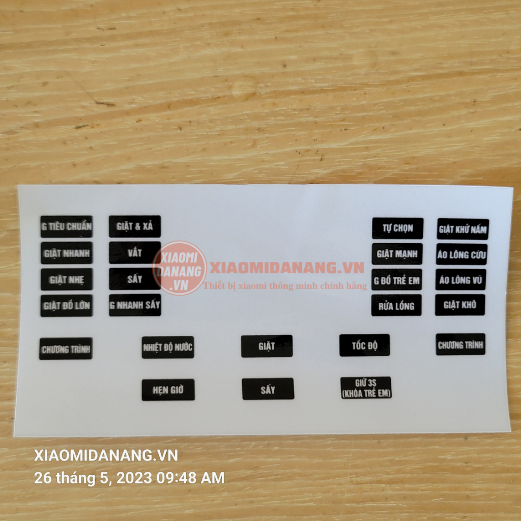 Tem dán việt hóa máy giặt Xiaomi Mijia MJ202 giặt 10kg sấy 7kg và giặt 12kg sấy 9kg
