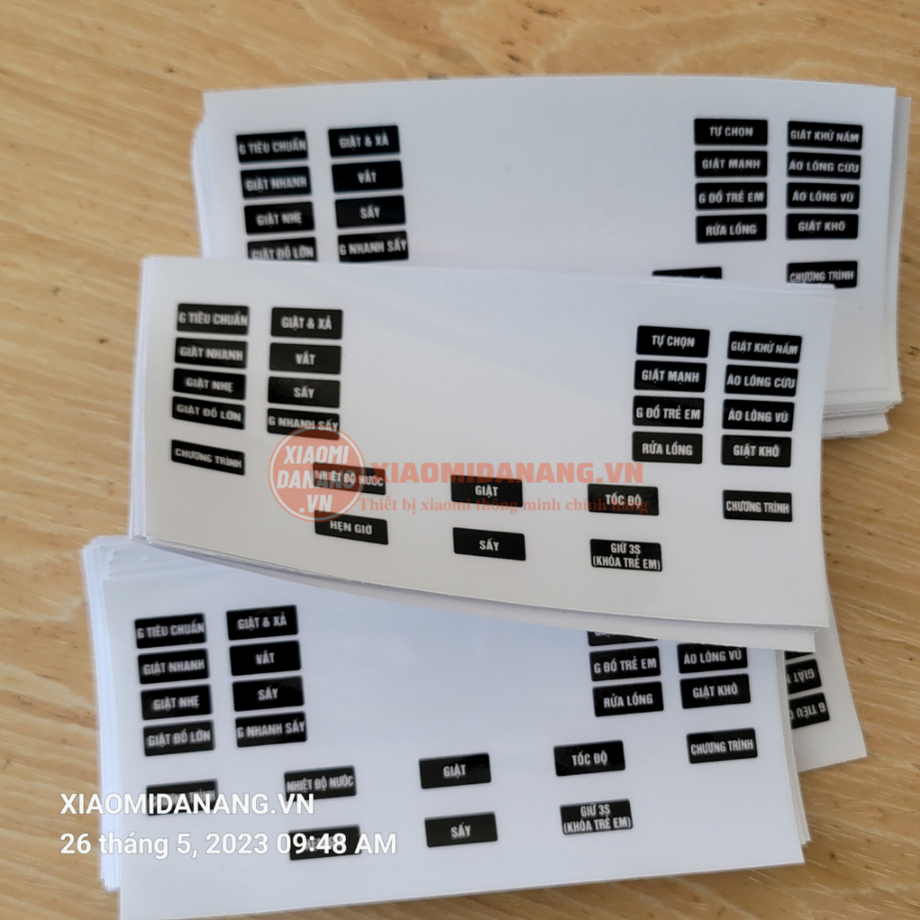 Tem dán việt hóa máy giặt Xiaomi Mijia MJ202 giặt 10kg sấy 7kg và giặt 12kg sấy 9kg