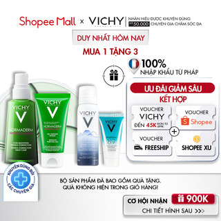 Bộ sản phẩm chăm sóc da hỗ trợ giảm mụn & phục hồi da Vichy Normaderm Phytosolution