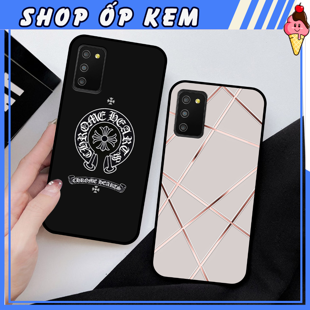 Ốp SamSung A02S - A03S IN HÌNH THƯƠNG HIỆU LV, GUCCI, HỌA TIẾT XANH BẠC SIÊU ĐẸP