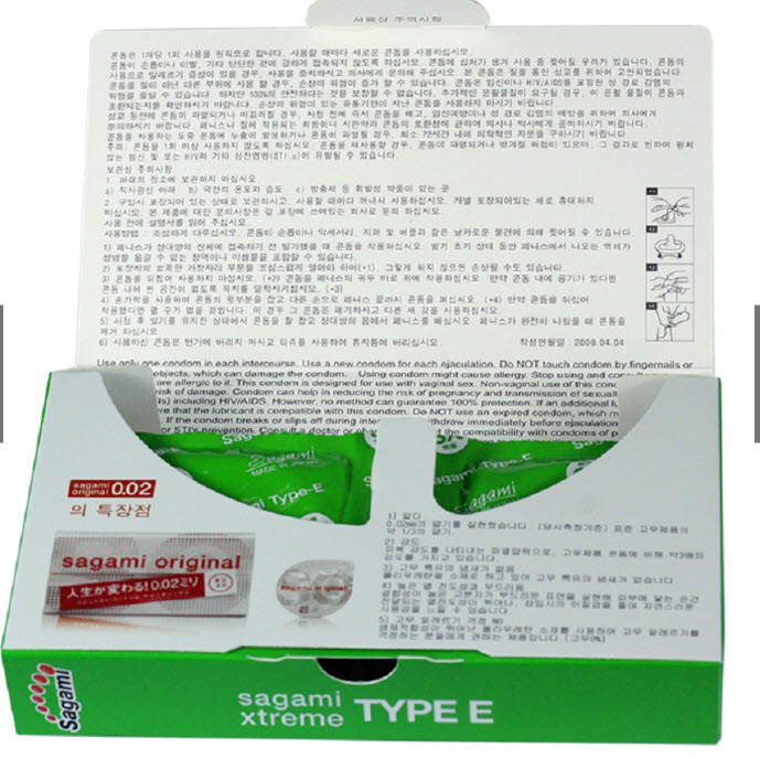 Bao cao su Gân Gai Sagami Green, bcs gân gai kéo dài thời gian XTREME TYPE E hộp 10c - Habiphar