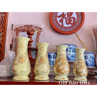 Lọ hoa men vàng kim