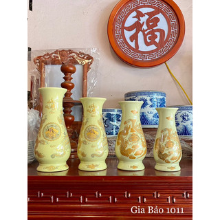 Lọ hoa men vàng kim