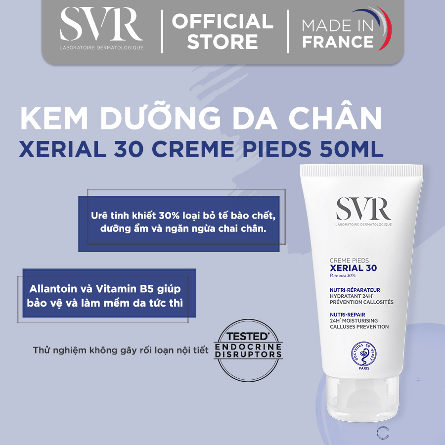 Kem dưỡng dành cho da rất khô và nứt nẻ ở bàn chân SVR XERIAL 30 CREME PIEDS 50ml