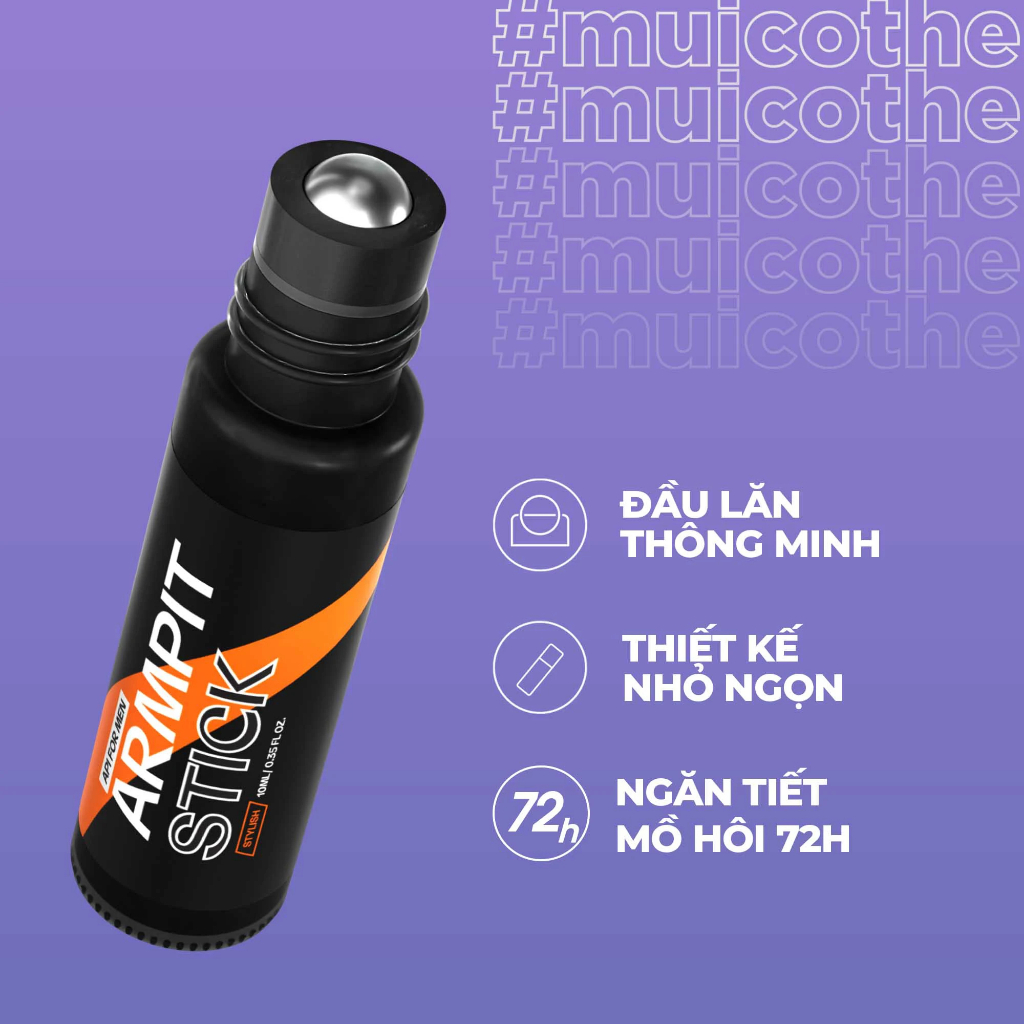 Son nách khử mùi dành cho nam APi Men Armpit Stick, Serum khử mùi - Phiên bản Quyến Rũ 10ML