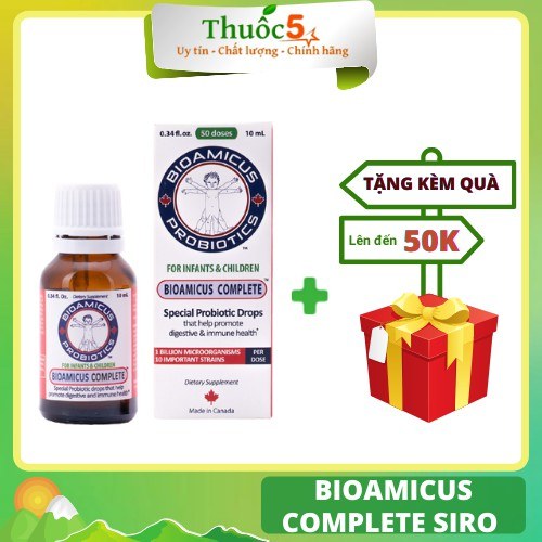 Bioamicus Complete Men Vi Sinh 10 chủng Cải Thiện Đường Ruột Giúp Bé Ăn Ngon Lọ 10ml