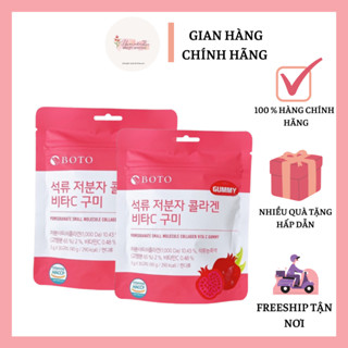 Kẹo Dẻo Gummy Boto Collagen Vị Lựu Giúp Sáng Da Hàn Quốc