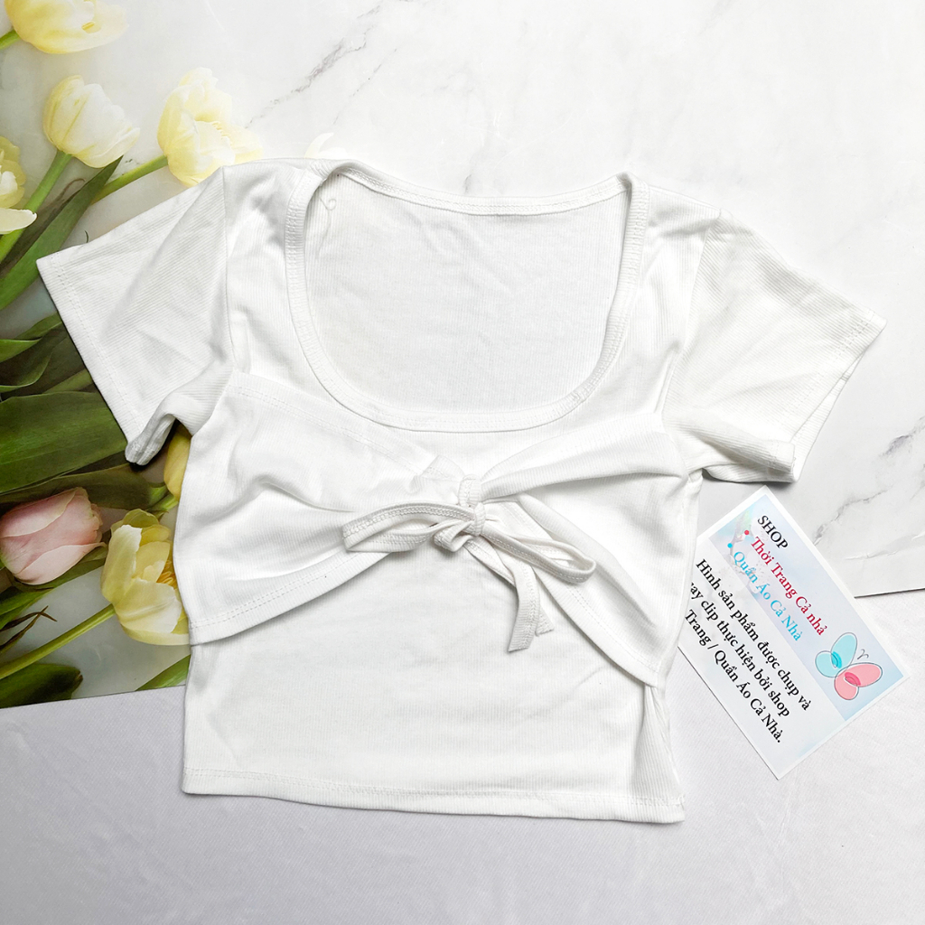 Áo thun tay ngắn freesize từ 35-42kg Thun borip mềm cho Nữ dáng Croptop - AO26