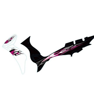 Tem rời dán xe elegant lửa hồng trắng