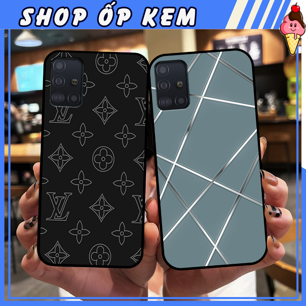Ốp SamSung A31 - A51 - A71 IN HÌNH THƯƠNG HIỆU LV, GUCCI, HỌA TIẾT XANH BẠC SIÊU ĐẸP