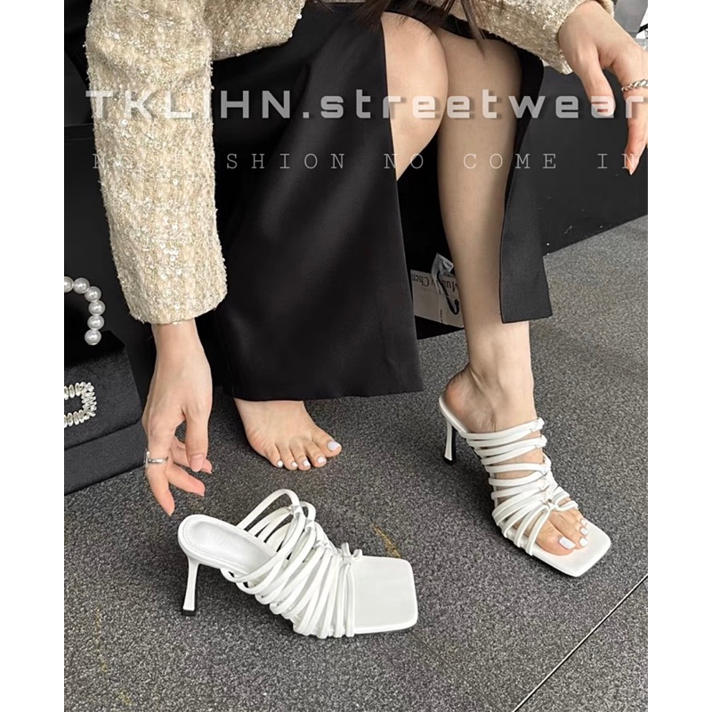 TKLIHN Dép cao gót CÁ TÍNH Dép cao gót dây đan SANG CHẢNH hot FASHIONITA 2023 độc lạ