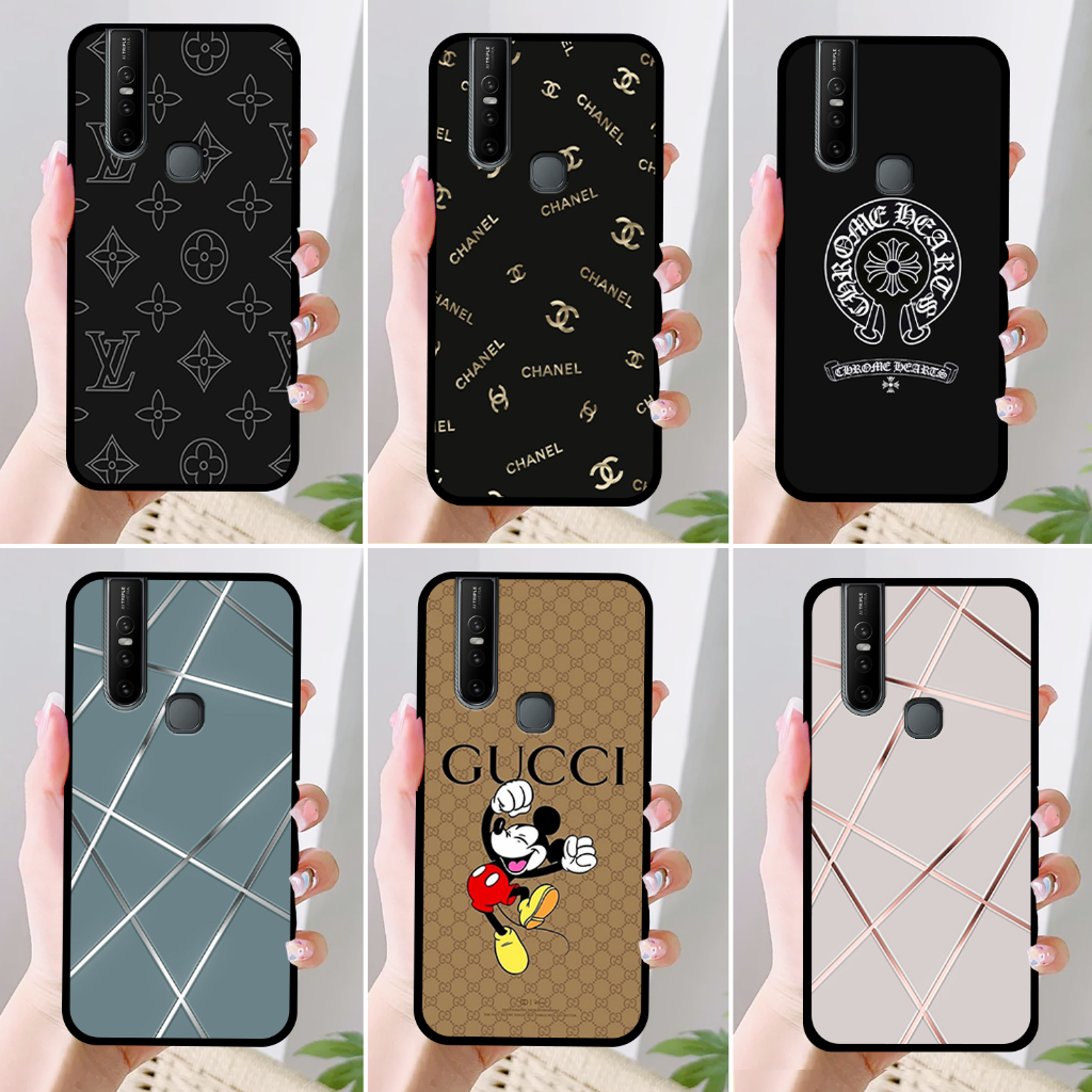 Ốp Điện Thoại Vivo V15 - V15 Pro IN HÌNH THƯƠNG HIỆU LV, GUCCI, HỌA TIẾT XANH BẠC SIÊU ĐẸP