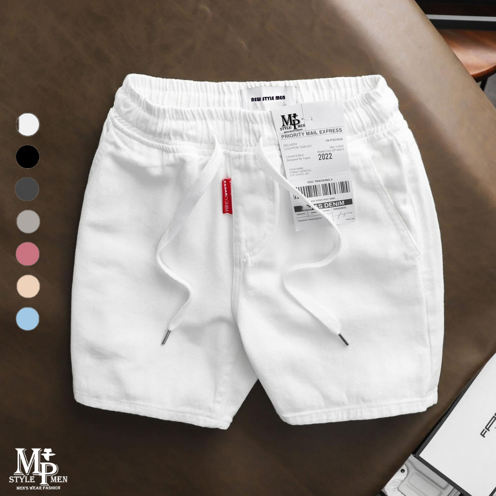 FREESHIP-Quần short Jean trên gối chất vải Denim co giản thoải mái đứng form MP MEN 002