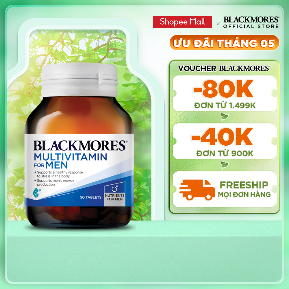 Vitamin Tổng Hợp Hỗ Trợ Sức Khỏe Nam Giới Blackmores Multivitamin For Men Lọ 50 Viên