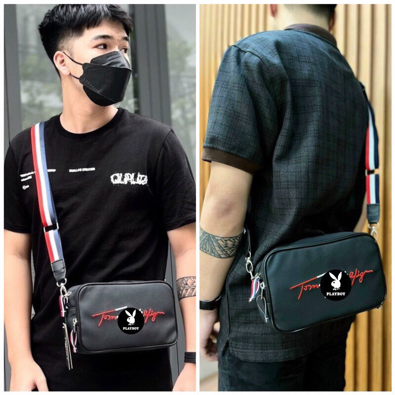 Túi Đeo Chéo Nam Nữ TM Thời Trang Logo Thêu Chất Liệu Da Si Chống Nước Bánh Mì Store Túi Đeo Chéo Tomny