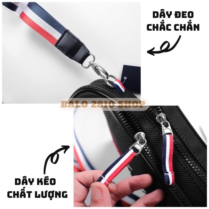 Túi Đeo Chéo Nam Nữ TM Thời Trang Logo Thêu Chất Liệu Da Si Chống Nước Bánh Mì Store Túi Đeo Chéo Tomny