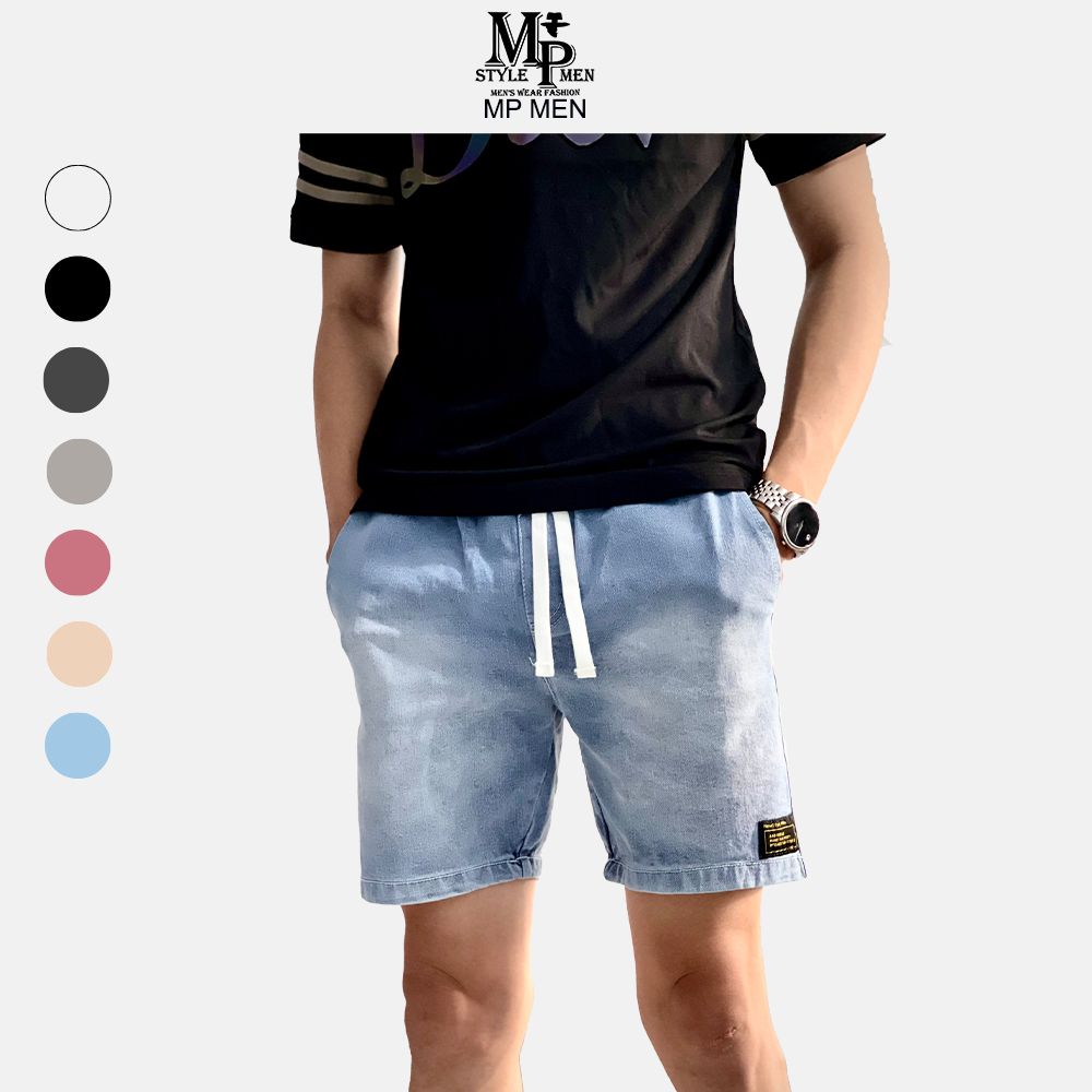 Quần short nam jean cao cấp MP MEN dày mềm co giãn thoải mái from trên gối
