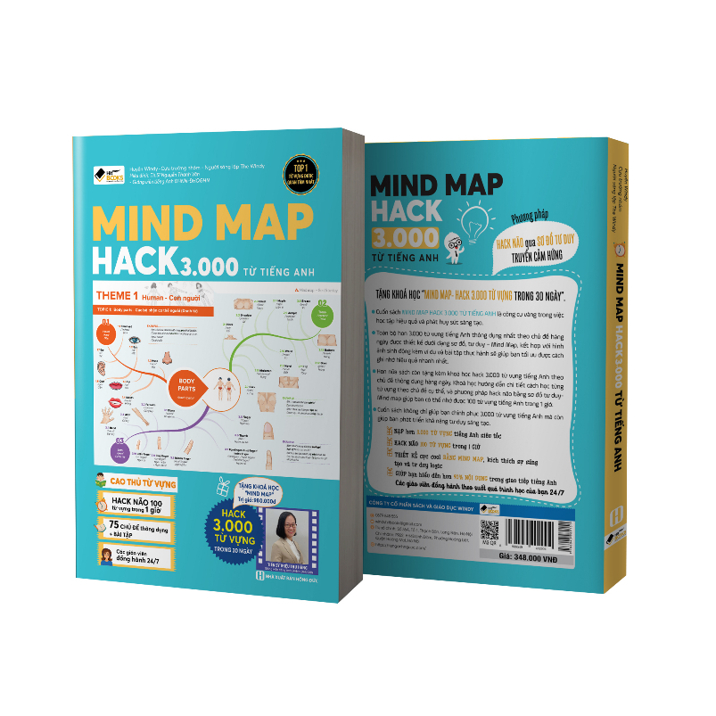 Sách - Mind map hack 3000 từ vựng tiếng Anh bằng sơ đồ tư duy - Tặng kèm khóa học online 980.000đ - HITBOOKS