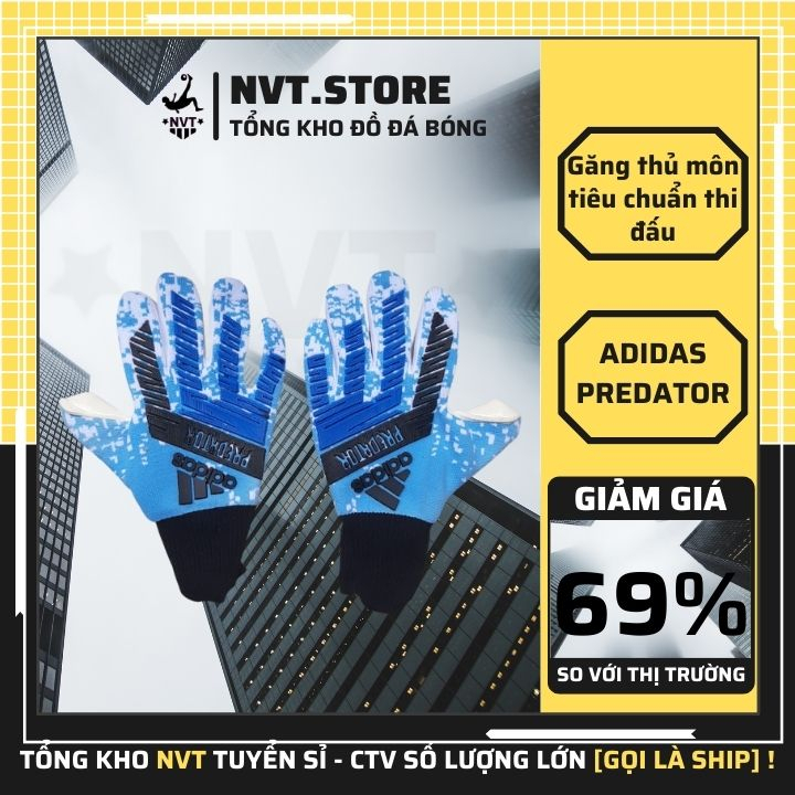 Găng tay thủ môn trẻ em Predator Pro, bao tay thủ môn Adidas Predator siêu dính có xương - NVT.store.vn
