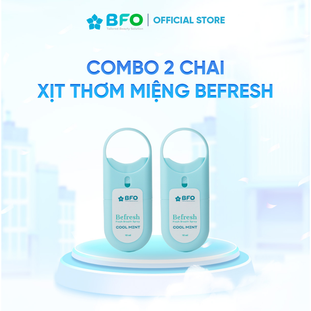 Combo 2 Xịt Thơm Miệng BFO Cho Hơi Thở Thơm Mát 10ml