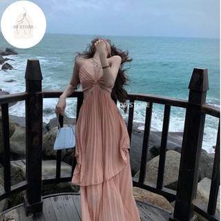 Đầm nữ đi biển cúp ngực, chân váy dập li by 09 store