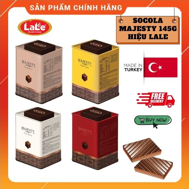 Kẹo Sô cô la/Socola Majesty Napoliten Hiệu Lale Nhập Khẩu Thổ Nhĩ Kỳ Hộp Thiếc 145g – Lale Majesty Chocolate.