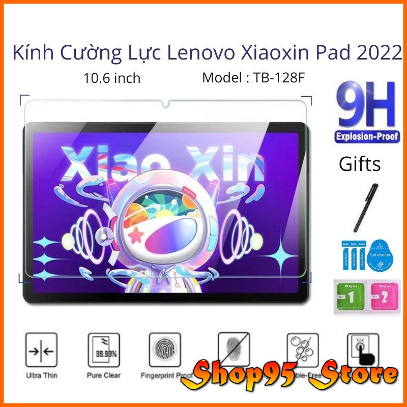 Kính cường lực Lenovo Xiaoxin Pad 2022 10.6" TB-128FU | Độ cứng 9H, dày 0.3 mm | Tặng kèm bút