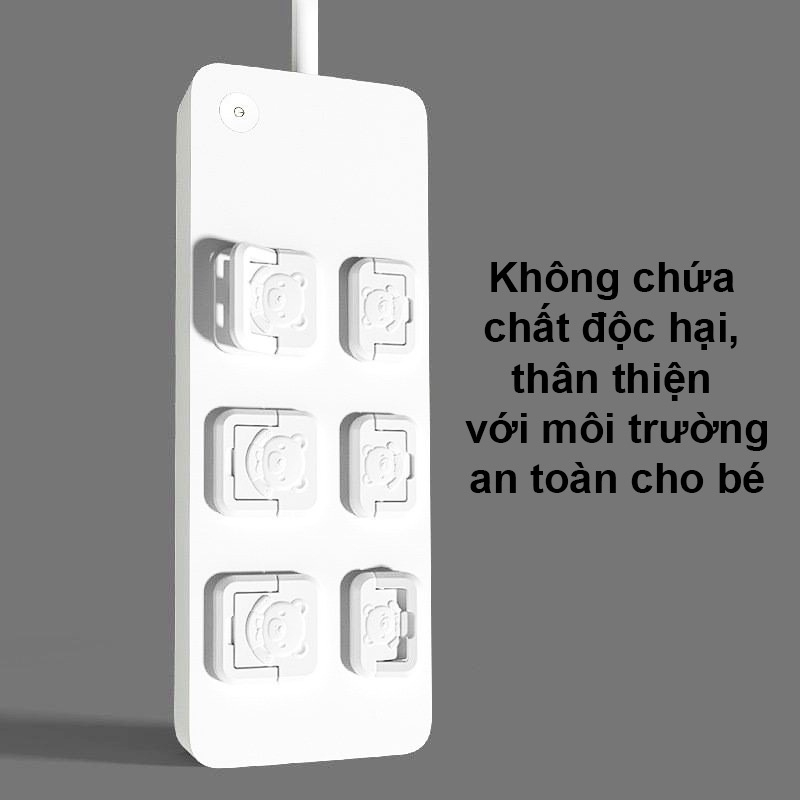 Nút Bịt Ổ Điện An Toàn Cho Bé Chống Giật Hình Gấu Cute ( Miếng Che Ổ Cắm Điện Bằng Nhựa Chống Cháy Chịu Nhiệt Cao )
