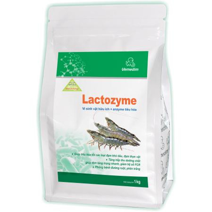 Vemedim LACTOZYME  1KG - Thức ăn bổ sung vi sinh vật hữu ích, men tiêu hóa cho tôm, cá.