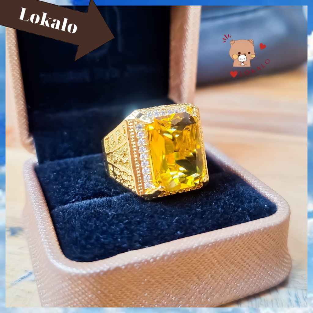👑 SIÊU PHẨM! "Nhẫn Nam Đẹp Đính Đá Màu Bản Vuông (04 Màu Đá) - Sự Kết Hợp Tinh Tế Của Nam Tính và Sự Lấp Lánh" - Lokalo